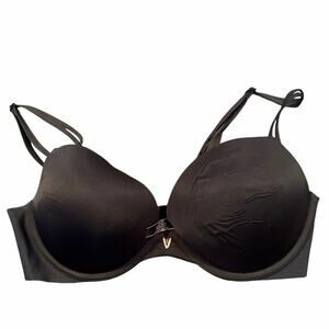 Victoria’s Secret Love Cloud Smooth Pushup Bra 34D Black Gold Hardware